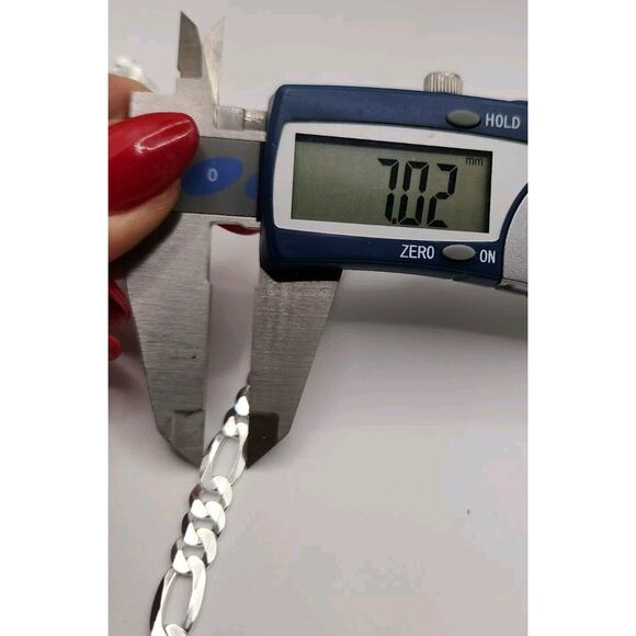 925 sterling silver figaro chain necklace 24" A+ - Picture 7 of 7